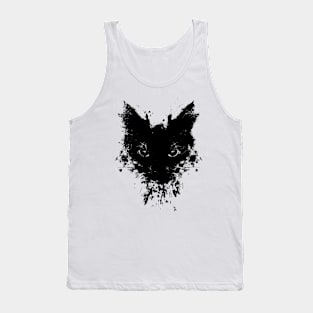 Angry cat on abstract art Tank Top